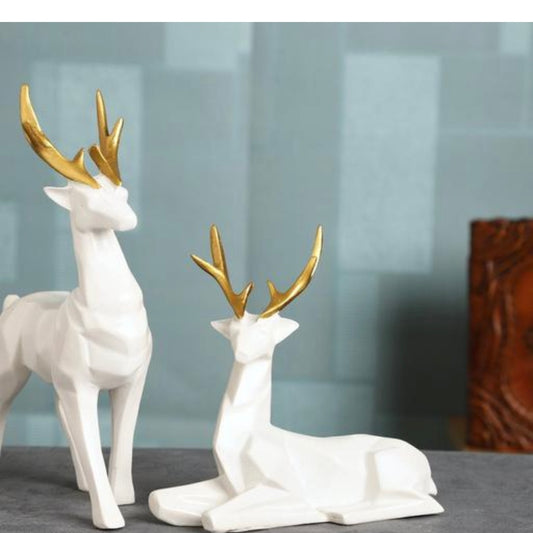 White Deer Showpices Set of 2